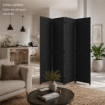 SEPARE' CON QUATTRO PANNELLI IN PLATICA NERO CON STRUTTURA IN LEGNO MISURE: 180X45CM