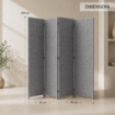 SEPARE' CON QUATTRO PANNELLI IN PLASTICA GRIGIO CON STRUTTURA IN LEGNO MISURE: 180X45CM
