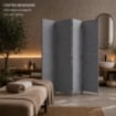 SEPARE' CON QUATTRO PANNELLI IN PLASTICA GRIGIO CON STRUTTURA IN LEGNO MISURE: 180X45CM
