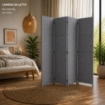 SEPARE' CON QUATTRO PANNELLI IN PLASTICA GRIGIO CON STRUTTURA IN LEGNO MISURE: 180X45CM