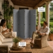 SEPARE' CON QUATTRO PANNELLI IN PLASTICA GRIGIO CON STRUTTURA IN LEGNO MISURE: 180X45CM