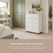 CASSETTIERA 4 CASSETTI IN LEGNO BIANCO CON PIANO D'APPOGGIO DIMENSIONI  68X40X82,5 H CM