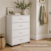 CASSETTIERA 4 CASSETTI IN LEGNO BIANCO CON PIANO D'APPOGGIO DIMENSIONI  68X40X82,5 H CM