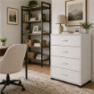 CASSETTIERA 4 CASSETTI IN LEGNO BIANCO CON PIANO D'APPOGGIO DIMENSIONI  68X40X82,5 H CM