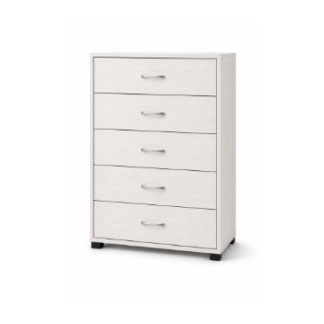 CASSETTIERA 5 CASSETTI IN LEGNO BIANCO CON PIANO D'APPOGGIO DIMENSIONI 68X40X101H CM 