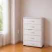 CASSETTIERA 5 CASSETTI IN LEGNO BIANCO CON PIANO D'APPOGGIO DIMENSIONI 68X40X101H CM 