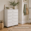 CASSETTIERA 5 CASSETTI IN LEGNO BIANCO CON PIANO D'APPOGGIO DIMENSIONI 68X40X101H CM 