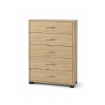 CASSETTIERA 5 CASSETTI IN LEGNO CON PIANO D'APPOGGIO COLORE ROVERE DIMENSIONI 68X40X101CM