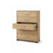 CASSETTIERA 5 CASSETTI IN LEGNO CON PIANO D'APPOGGIO COLORE ROVERE DIMENSIONI 68X40X101CM