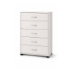 CASSETTIERA 5 CASSETTI MODERNA IN LEGNO BIANCO DIMENSIONI 50X40X101 CM