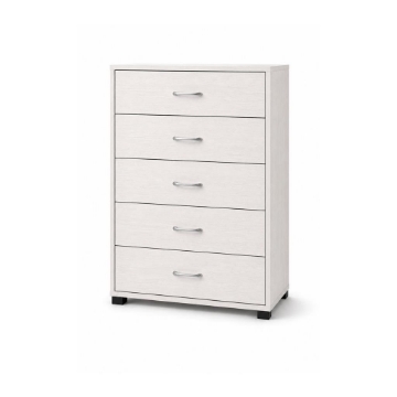 CASSETTIERA 5 CASSETTI MODERNA IN LEGNO BIANCO DIMENSIONI 50X40X101 CM