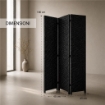 SEPARE' CON TRE PANNELLI IN PLASTICA NERO CON STRUTTURA IN LEGNO MISURE: 180X45CM