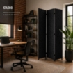 SEPARE' CON TRE PANNELLI IN PLASTICA NERO CON STRUTTURA IN LEGNO MISURE: 180X45CM