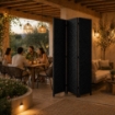 SEPARE' CON TRE PANNELLI IN PLASTICA NERO CON STRUTTURA IN LEGNO MISURE: 180X45CM
