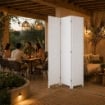 SEPARE' CON TRE PANNELLI IN PLASTICA BIANCO CON STRUTTURA IN LEGNO MISURE: 180X135CM