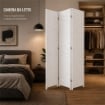 SEPARE' CON TRE PANNELLI IN PLASTICA BIANCO CON STRUTTURA IN LEGNO MISURE: 180X135CM