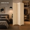 SEPARE' CON TRE PANNELLI IN PLASTICA BEIGE CON STRUTTURA IN LEGNO MISURE: 180X135CM