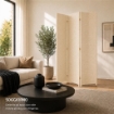 SEPARE' CON TRE PANNELLI IN PLASTICA BEIGE CON STRUTTURA IN LEGNO MISURE: 180X135CM