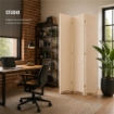 SEPARE' CON TRE PANNELLI IN PLASTICA BEIGE CON STRUTTURA IN LEGNO MISURE: 180X135CM