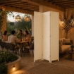 SEPARE' CON TRE PANNELLI IN PLASTICA BEIGE CON STRUTTURA IN LEGNO MISURE: 180X135CM