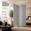 SEPARE' CON TRE PANNELLI IN PLASTICA GRIGIO CON STRUTTURA IN LEGNO MISURE: 180X135CM