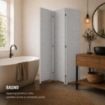 SEPARE' CON TRE PANNELLI IN PLASTICA GRIGIO CON STRUTTURA IN LEGNO MISURE: 180X135CM