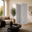 SEPARE' CON TRE PANNELLI IN PLASTICA GRIGIO CON STRUTTURA IN LEGNO MISURE: 180X135CM