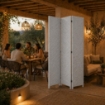 SEPARE' CON TRE PANNELLI IN PLASTICA GRIGIO CON STRUTTURA IN LEGNO MISURE: 180X135CM