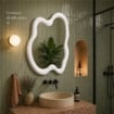 SPECCHIO ONDULATO IN VELLUTO CON GANCI PER APPENDERE DIMENSIONI 70X90X4.5CM - LINEA: CIELO COLORE BIANCO
