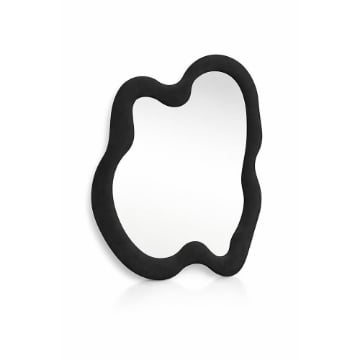 SPECCHIO ONDULATO IN VELLUTO CON GANCI PER APPENDERE DIMENSIONI 70X90X4.5CM - LINEA: CIELO COLORE NERO