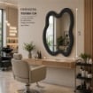 SPECCHIO ONDULATO IN VELLUTO CON GANCI PER APPENDERE DIMENSIONI 70X90X4.5CM - LINEA: CIELO COLORE NERO