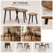 SET DI TRE TAVOLINI CON PIEDI IN LEGNO SCURO CON TOP IN MDF EFFETTO LEGNO SCUROMISURE: 39X32CM, 48X38CM, 59X49CM