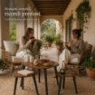 SET DI TRE TAVOLINI CON PIEDI IN LEGNO SCURO CON TOP IN MDF EFFETTO LEGNO SCUROMISURE: 39X32CM, 48X38CM, 59X49CM