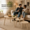 SET DI 3 TAVOLINI CON PIEDI IN LEGNO CHIARO E TOP IN MDF EFFETTO LEGNO CHIARO MISURE: 39X32CM, 48X38CM, 59X49CM