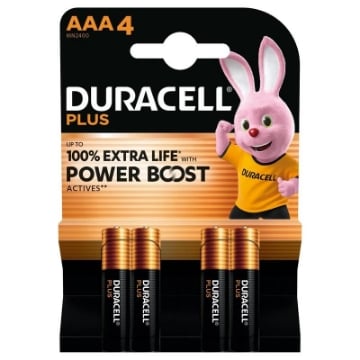 BATTERIE DURACELL PLUS POWERBOOST AAA 4 PZ – PILE MINI STILO ALTA DURATA