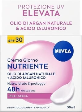 NIVEA CREMA GIORNO NUTRIENTE 50 ML SPF 30 – OLIO DI ARGAN IDRATANTE
