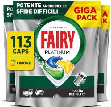 FAIRY PLATINUM CAPS 113 CAPSULE LIMONE – MASSIMA SGRASSATURA E BRILLANTEZZA