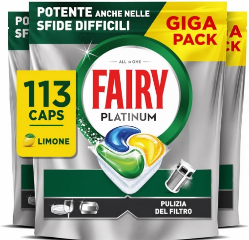 FAIRY PLATINUM CAPS 113 CAPSULE LIMONE – MASSIMA SGRASSATURA E BRILLANTEZZA