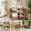 SCRIVANIA PER UFFICIO O CAMERA IN MDF ROVERE CON CASSETTO E RIPIANI MISURE 88X45X75 CM