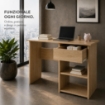 SCRIVANIA PER UFFICIO O CAMERA IN MDF ROVERE CON CASSETTO E RIPIANI MISURE 88X45X75 CM