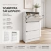 SCARPIERE A 3 ANTE CON PANNELLO RETROSTANTE IN MDF COLORE BIANCO LEGNO MISURA 63X24X115 CM LINEA HARMON