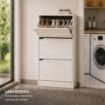 SCARPIERE A 3 ANTE CON PANNELLO RETROSTANTE IN MDF COLORE BIANCO LEGNO MISURA 63X24X115 CM LINEA HARMON