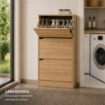 SCARPIERA LINEA HARMON A 3 ANTE E PANNELLO RERTROSTANTE IN MDF COLORE ROVERE MISURA 63X24X115 CM