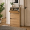 SCARPIERA LINEA HARMON A 3 ANTE E PANNELLO RERTROSTANTE IN MDF COLORE ROVERE MISURA 63X24X115 CM