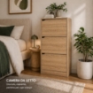 SCARPIERA LINEA HARMON A 3 ANTE E PANNELLO RERTROSTANTE IN MDF COLORE ROVERE MISURA 63X24X115 CM
