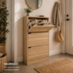 SCARPIERA LINEA HARMON A 3 ANTE E PANNELLO RERTROSTANTE IN MDF COLORE ROVERE MISURA 63X24X115 CM