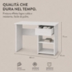SCRIVANIA PER UFFICIO O CAMERA IN MDF COLOR BIANCO LEGNO CON CASSETTO E RIPIANI MISURE 88X45X75CM
