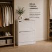 SCARPIERA LINEA HARMON A 2 ANTE E PANNELLO RETROSTANTE IN MDF DIMENSIONI 63X24X80 CM 
