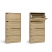 SCARPIERA LINEA HARMON IN LEGNO CON 4 ANTE COLORE ROVERE MISURA 63X24X150 CM 