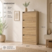 SCARPIERA LINEA HARMON IN LEGNO CON 4 ANTE COLORE ROVERE MISURA 63X24X150 CM 